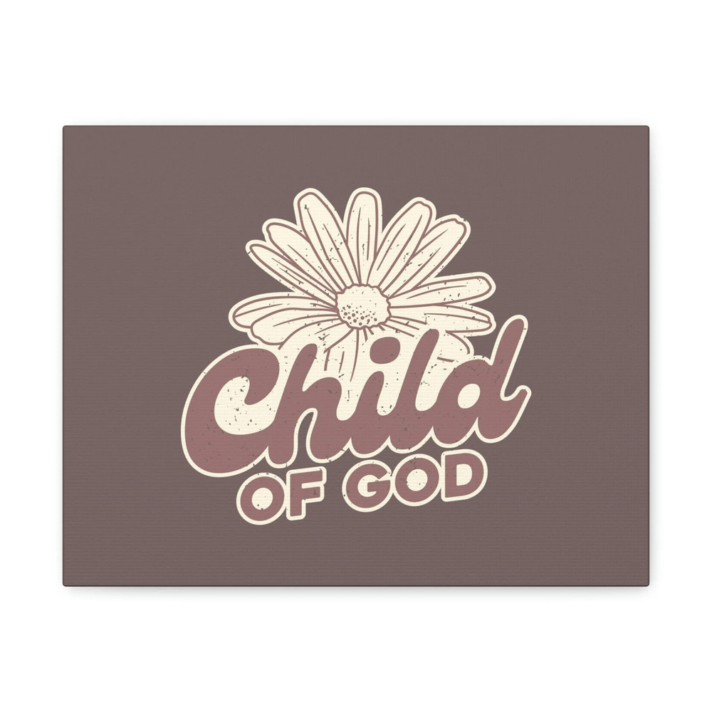 Scripture Walls John 1:12 Child of God White Flower Bible Verse Canvas